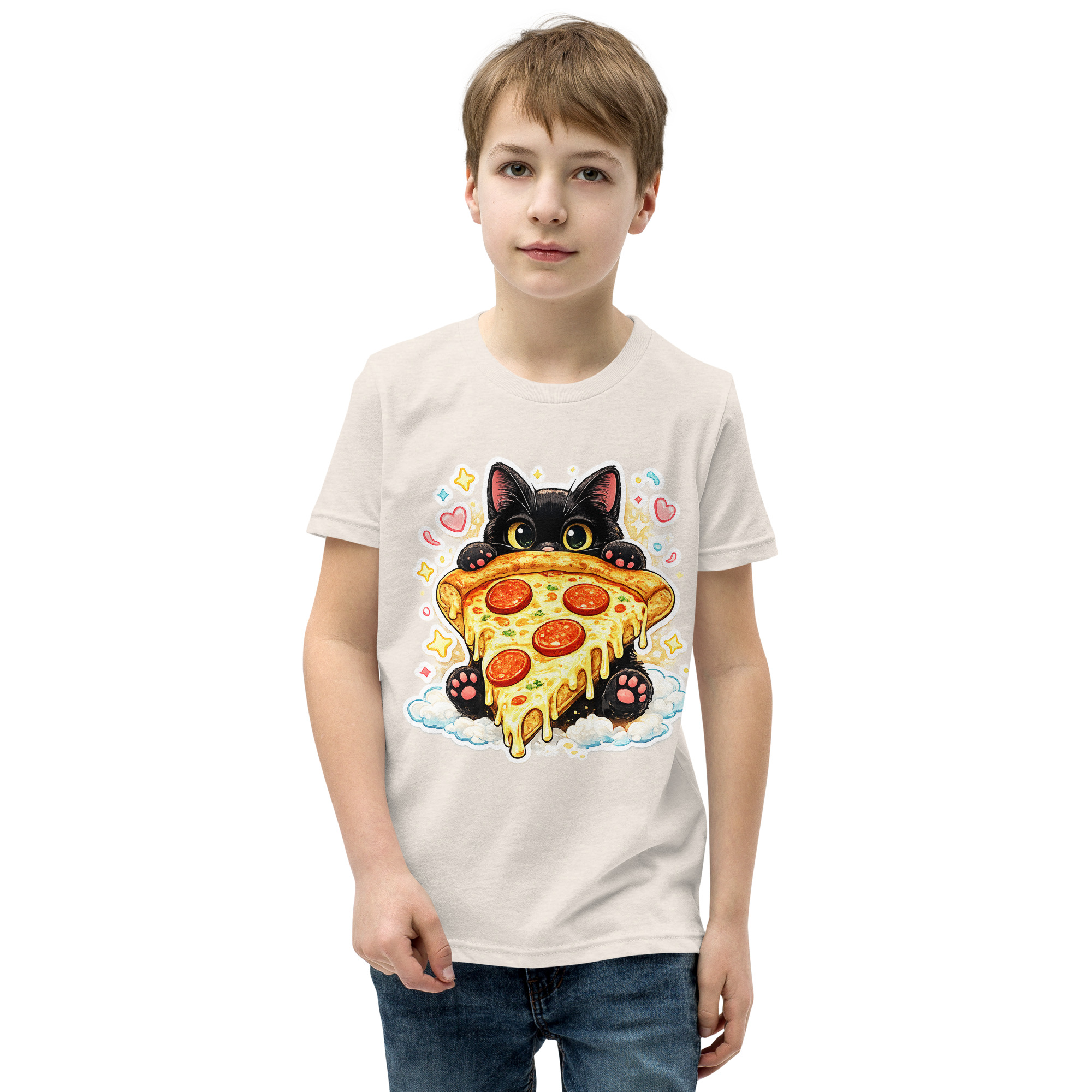 Pizza Cat Kids Shirt – Adorable Black Kitten Hugging Cheesy Pepperoni Pizza Tee Short Sleeve T-Shirt 22 Pizza Cat Kids Shirt – Adorable Black Kitten Hugging Cheesy Pepperoni Pizza Tee Short Sleeve T-Shirt - Image 22