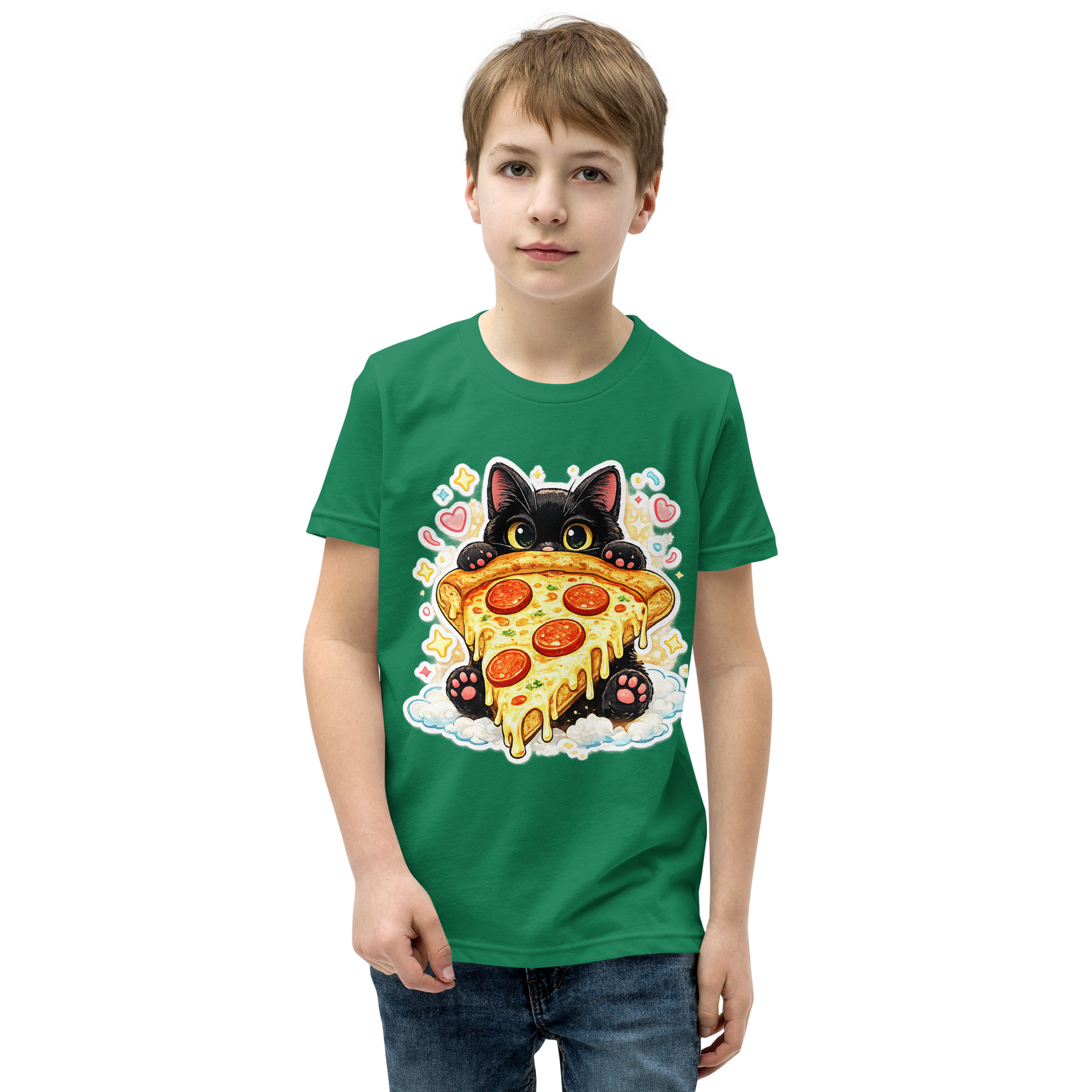 Pizza Cat Kids Shirt – Adorable Black Kitten Hugging Cheesy Pepperoni Pizza Tee Short Sleeve T-Shirt 19 Pizza Cat Kids Shirt – Adorable Black Kitten Hugging Cheesy Pepperoni Pizza Tee Short Sleeve T-Shirt - Image 19
