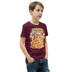 youth staple tee maroon right front 6a47cd931de80