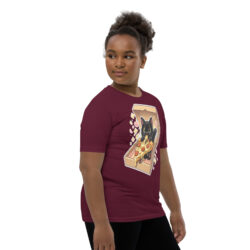 youth staple tee maroon right front 6a49365265ba4