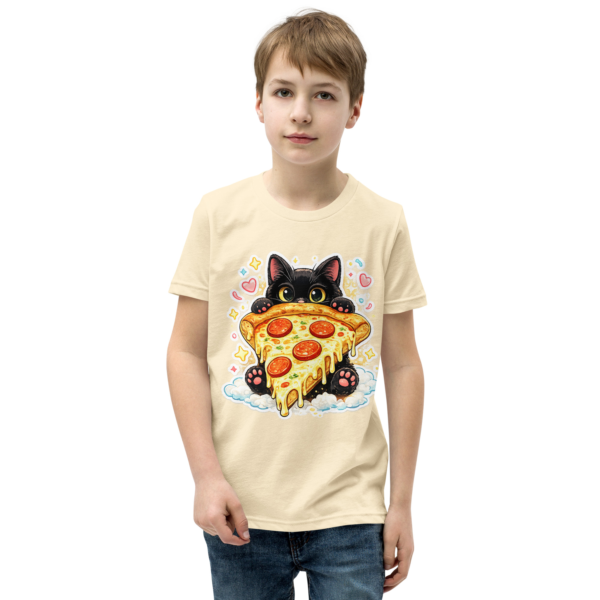 Pizza Cat Kids Shirt – Adorable Black Kitten Hugging Cheesy Pepperoni Pizza Tee Short Sleeve T-Shirt 23 Pizza Cat Kids Shirt – Adorable Black Kitten Hugging Cheesy Pepperoni Pizza Tee Short Sleeve T-Shirt - Image 23