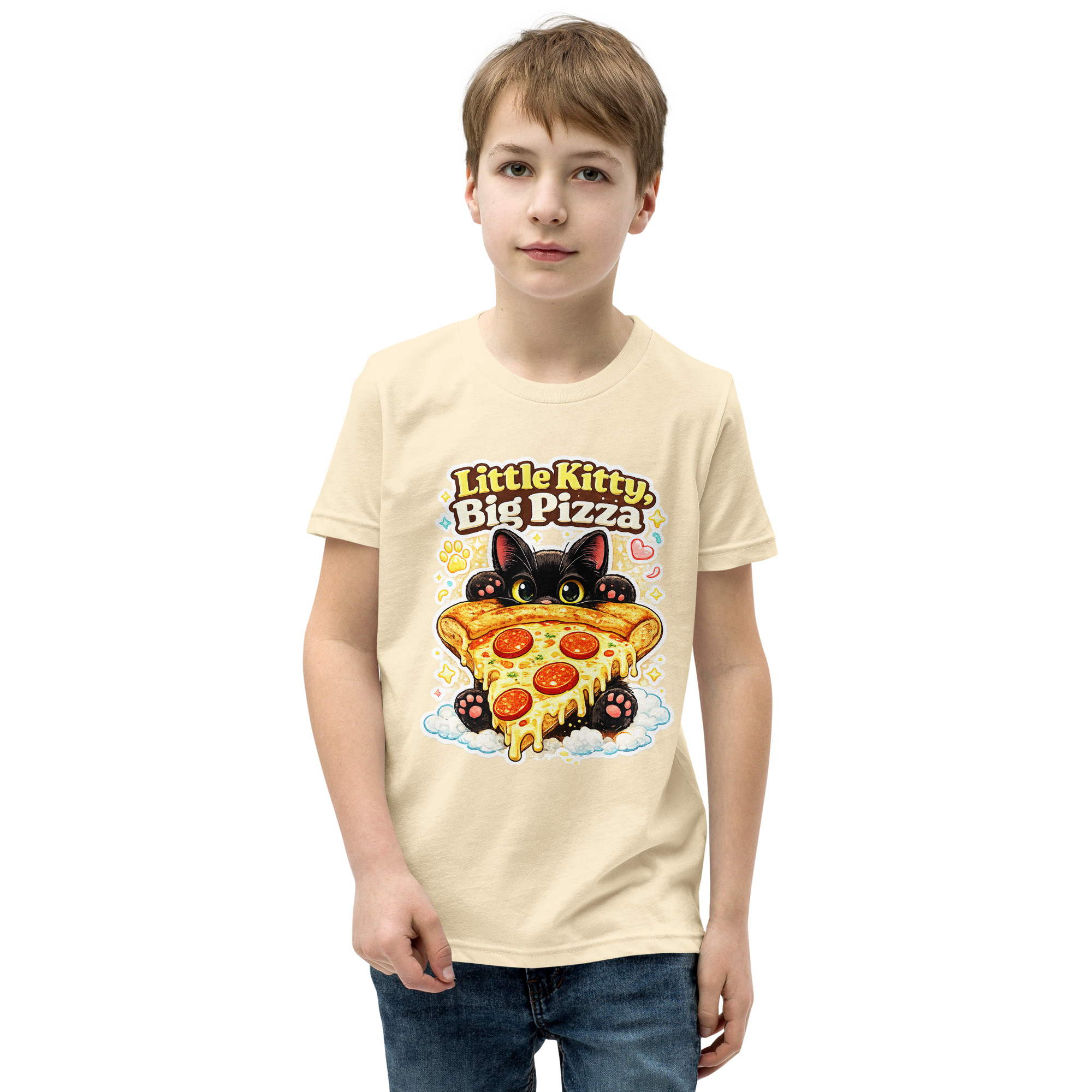 Little Kitty Big Pizza Kids T-Shirt – Cute Pizza Cat Graphic Tee for Boys and Girls Short Sleeve T-Shirt 29 Little Kitty Big Pizza Kids T-Shirt – Cute Pizza Cat Graphic Tee for Boys and Girls Short Sleeve T-Shirt - Image 29