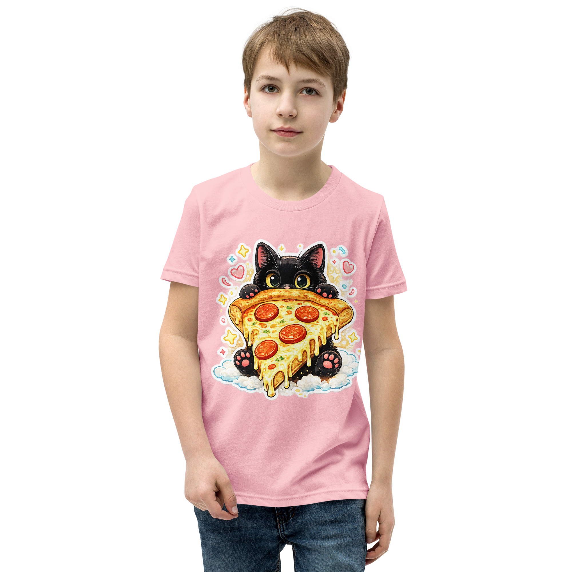 Pizza Cat Kids Shirt – Adorable Black Kitten Hugging Cheesy Pepperoni Pizza Tee Short Sleeve T-Shirt 21 Pizza Cat Kids Shirt – Adorable Black Kitten Hugging Cheesy Pepperoni Pizza Tee Short Sleeve T-Shirt - Image 21
