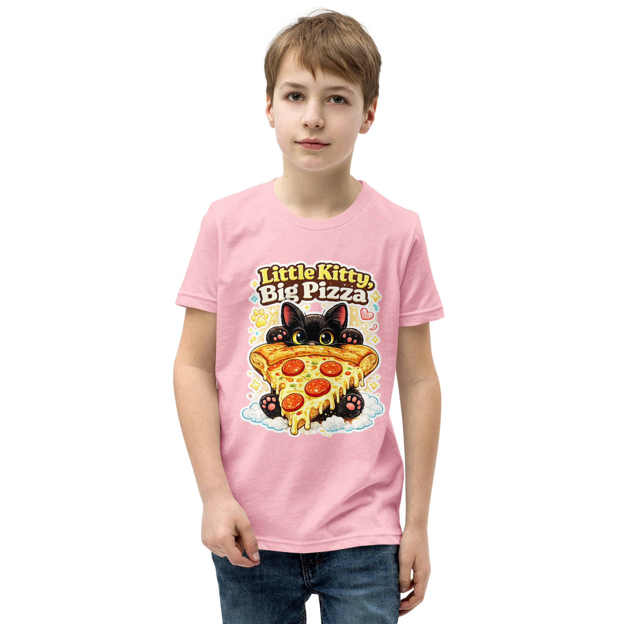 Little Kitty Big Pizza Kids T-Shirt – Cute Pizza Cat Graphic Tee for Boys and Girls Short Sleeve T-Shirt 28 Little Kitty Big Pizza Kids T-Shirt – Cute Pizza Cat Graphic Tee for Boys and Girls Short Sleeve T-Shirt - Image 28