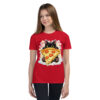 Pizza Cat Kids Shirt – Adorable Black Kitten Hugging Cheesy Pepperoni Pizza Tee Short Sleeve T-Shirt