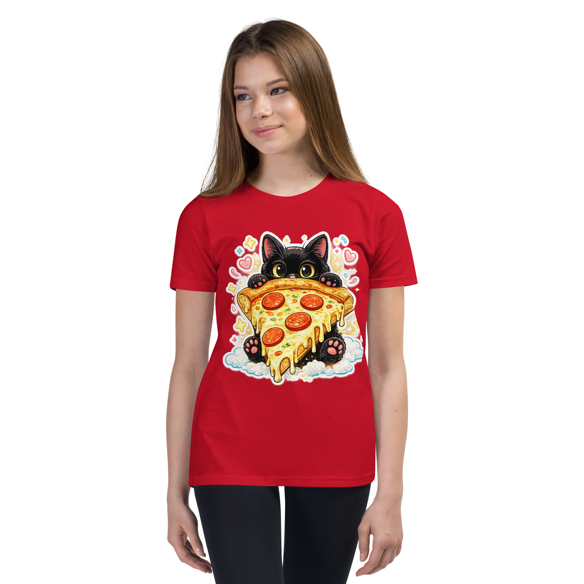 Pizza Cat Kids Shirt – Adorable Black Kitten Hugging Cheesy Pepperoni Pizza Tee Short Sleeve T-Shirt 1 Pizza Cat Kids Shirt – Adorable Black Kitten Hugging Cheesy Pepperoni Pizza Tee Short Sleeve T-Shirt