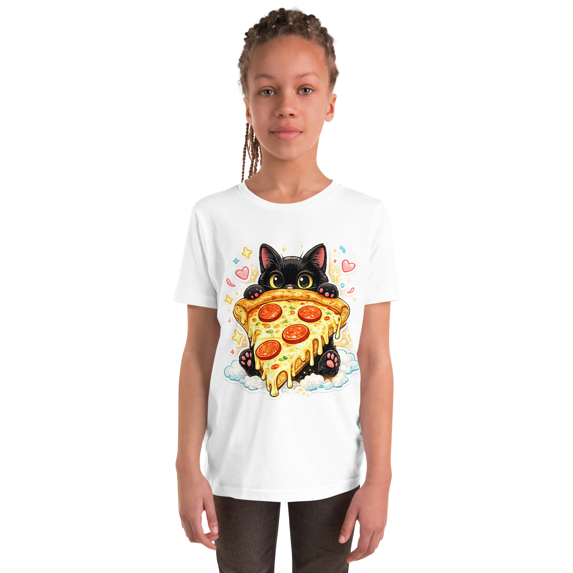 Pizza Cat Kids Shirt – Adorable Black Kitten Hugging Cheesy Pepperoni Pizza Tee Short Sleeve T-Shirt 14 Pizza Cat Kids Shirt – Adorable Black Kitten Hugging Cheesy Pepperoni Pizza Tee Short Sleeve T-Shirt - Image 14