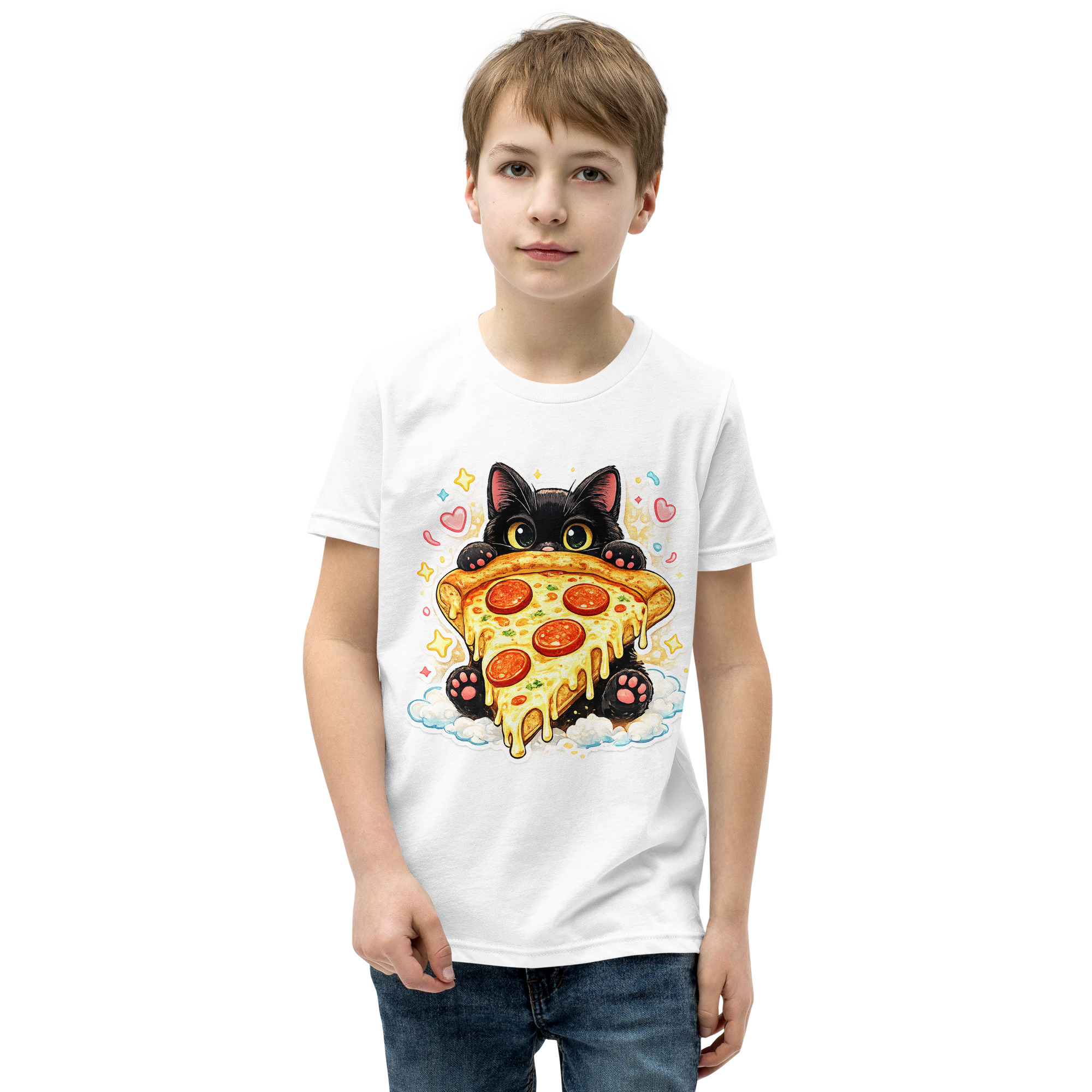 Pizza Cat Kids Shirt – Adorable Black Kitten Hugging Cheesy Pepperoni Pizza Tee Short Sleeve T-Shirt 24 Pizza Cat Kids Shirt – Adorable Black Kitten Hugging Cheesy Pepperoni Pizza Tee Short Sleeve T-Shirt - Image 24
