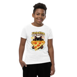 Little Kitty Big Pizza Kids T-Shirt – Cute Pizza Cat Graphic Tee for Boys and Girls Short Sleeve T-Shirt 46 youth staple tee white front 6a493eeae5801
