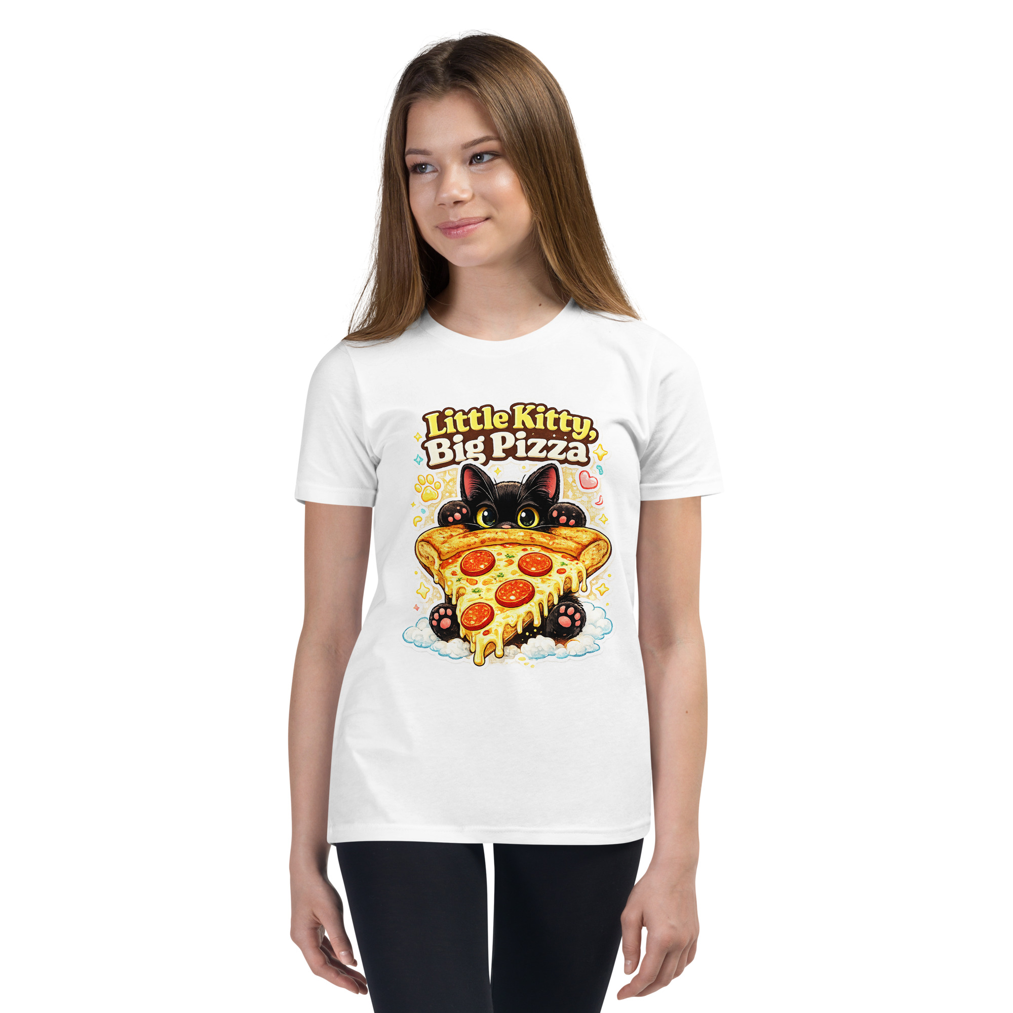 Little Kitty Big Pizza Kids T-Shirt – Cute Pizza Cat Graphic Tee for Boys and Girls Short Sleeve T-Shirt 18 Little Kitty Big Pizza Kids T-Shirt – Cute Pizza Cat Graphic Tee for Boys and Girls Short Sleeve T-Shirt - Image 18