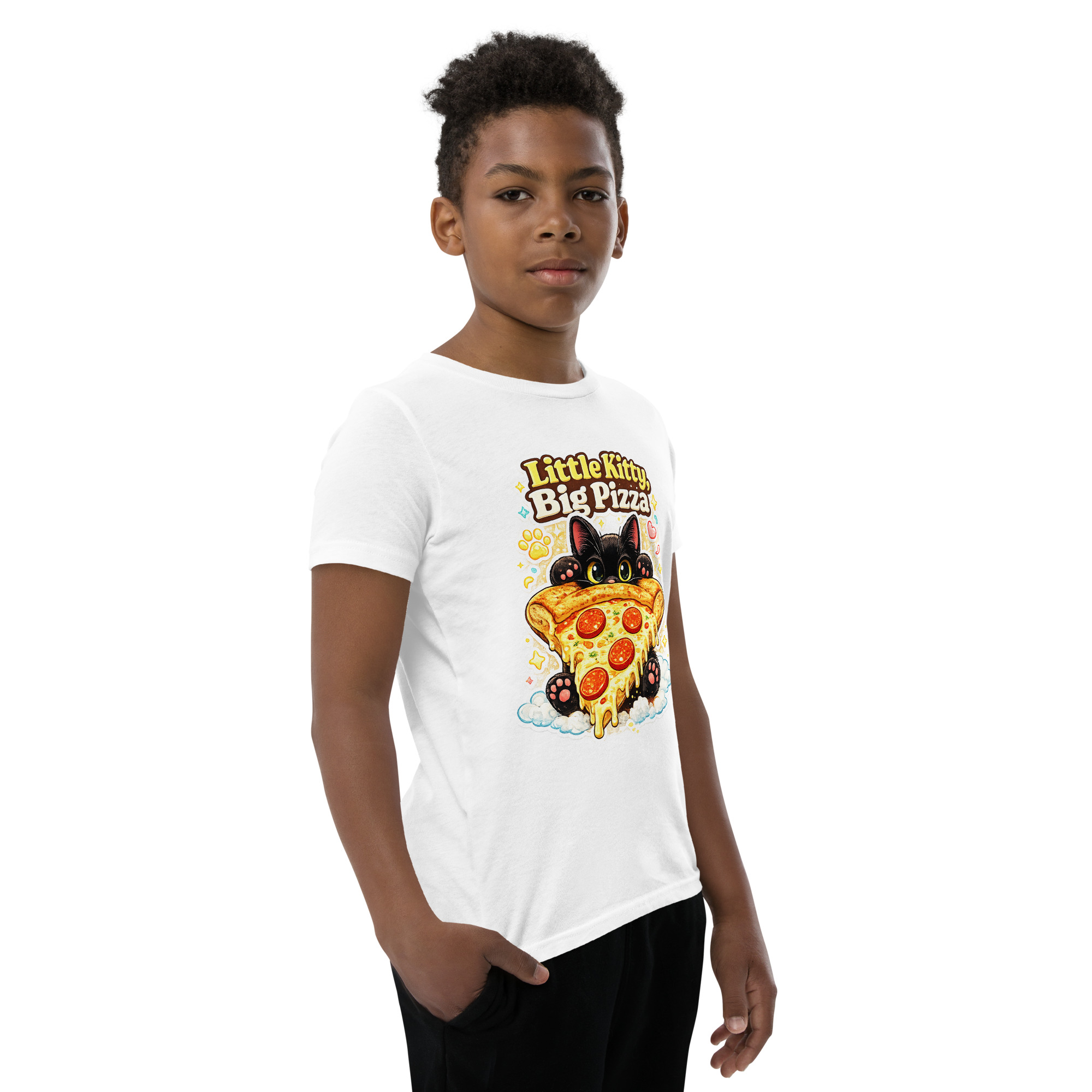 Little Kitty Big Pizza Kids T-Shirt – Cute Pizza Cat Graphic Tee for Boys and Girls Short Sleeve T-Shirt 19 Little Kitty Big Pizza Kids T-Shirt – Cute Pizza Cat Graphic Tee for Boys and Girls Short Sleeve T-Shirt - Image 19