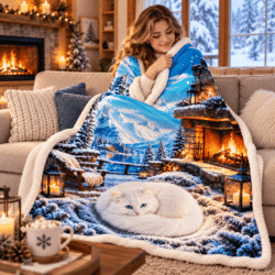 Cozy Winter Blanket by the Fire