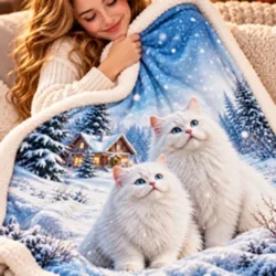 Cozy winter cat blanket