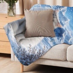 sublimated sherpa blanket tan 50x60 front 6a800c355f3a4