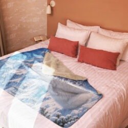 sublimated sherpa blanket tan 50x60 front 6a800c355f441