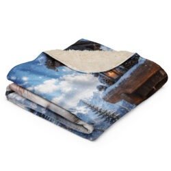 sublimated sherpa blanket tan 50x60 front 6a8013439048a