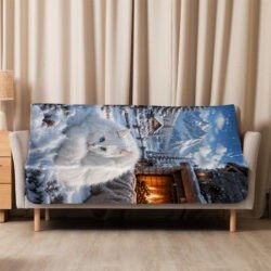 sublimated sherpa blanket tan 50x60 front 6a80134390513