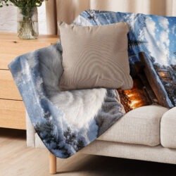 sublimated sherpa blanket tan 50x60 front 6a8013439058d