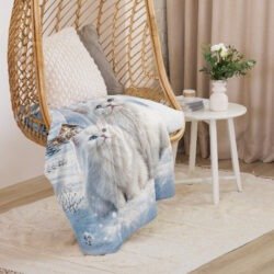 Snowy Mountain Cat Sherpa Blanket, Winter Fleece Throw, Cozy Cat Blanket, Christmas Gift for Cat Lovers-50″x60″ 15 sublimated sherpa blanket tan 50x60 front 6a8085368c3c5