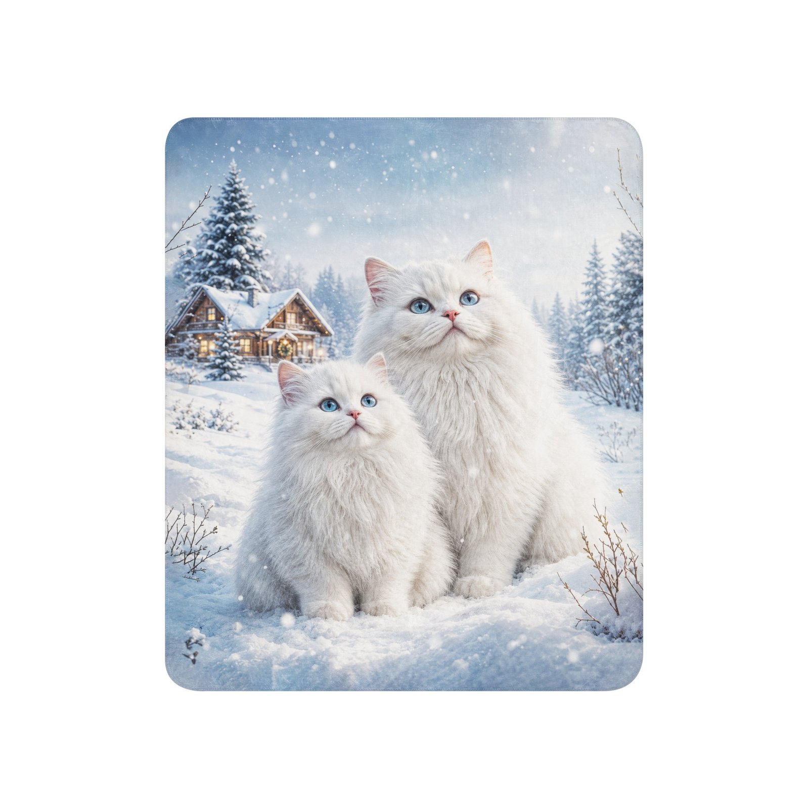 Snowy Mountain Cat Sherpa Blanket, Winter Fleece Throw, Cozy Cat Blanket, Christmas Gift for Cat Lovers-50″x60″ 10 Snowy Mountain Cat Sherpa Blanket, Winter Fleece Throw, Cozy Cat Blanket, Christmas Gift for Cat Lovers-50″x60″ - Image 10