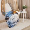 Cozy Cat Sherpa Blanket, White Winter Cat Throw, Snow Mountain Fleece Blanket, Cat Lover Gift-50″×60″