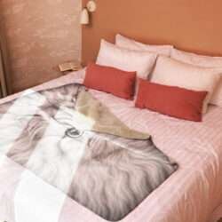 sublimated sherpa blanket tan 50x60 front 6a95de310445f