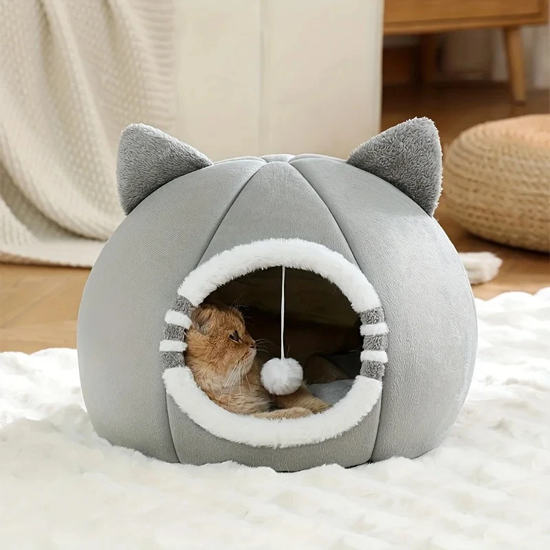 Cozy Cat Cave House – Soft Indoor Cat Bed with Enclosed Hideaway for Kittens and Cats 6 Cozy Cat Cave House – Soft Indoor Cat Bed with Enclosed Hideaway for Kittens and Cats - Image 6
