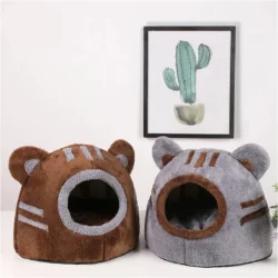 Cozy Cat Bed Cave – Plush Covered Cat Bed for Indoor Cats, Warm and Comfortable Cat Hideaway for Sleeping, Napping and Relaxation