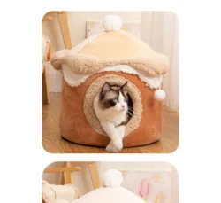 Cozy Cat Cave Bed – Plush Indoor Cat House for Kittens and Cats, Cute Pink Hideaway 9 Sa49f570f452640c0b3265db445809e1aP