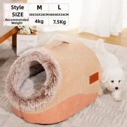 Plush Cat Cave Bed – Cozy Covered Cat House for Indoor Cats, Soft Hideaway Nest for Sleeping, Napping and Relaxation 8 Saf29d553410f4653ae31cda74ccc29c1P
