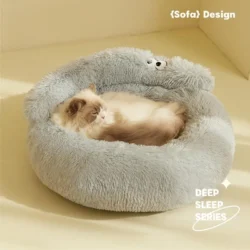 Cozy Cat Bed – Plush Calming Donut Cat Bed for Indoor Cats, Soft Fluffy Pet Nest for Sleeping, Lounging and Relaxation 16 Saf87e8f8a6f84f5095cf85856e6d93a44