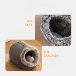 Plush Cat Cave Bed – Cozy Covered Cat House for Indoor Cats, Soft Hideaway Nest for Sleeping, Napping and Relaxation 7 Sdf38cef88a0e4471a2909c3871d6c6ffu